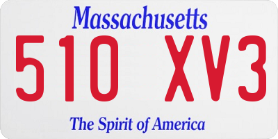 MA license plate 510XV3