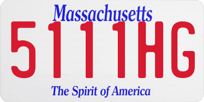 MA license plate 5111HG