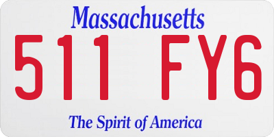 MA license plate 511FY6