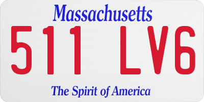 MA license plate 511LV6
