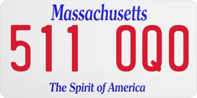 MA license plate 511OQ0