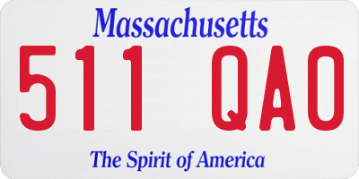 MA license plate 511QA0
