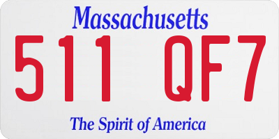 MA license plate 511QF7