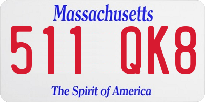 MA license plate 511QK8