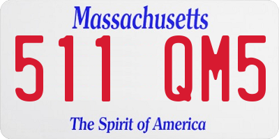 MA license plate 511QM5