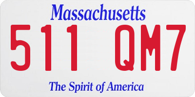 MA license plate 511QM7