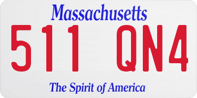 MA license plate 511QN4