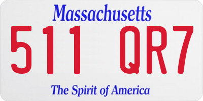 MA license plate 511QR7