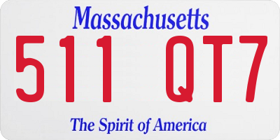 MA license plate 511QT7