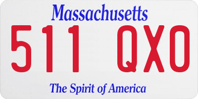 MA license plate 511QX0