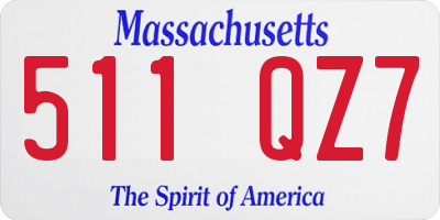 MA license plate 511QZ7