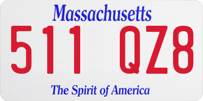 MA license plate 511QZ8