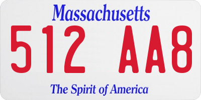 MA license plate 512AA8