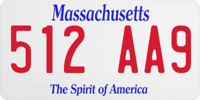 MA license plate 512AA9