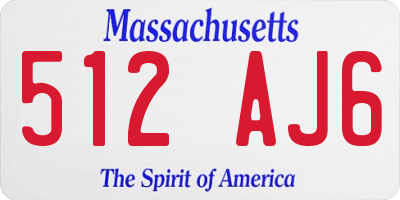 MA license plate 512AJ6