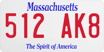 MA license plate 512AK8