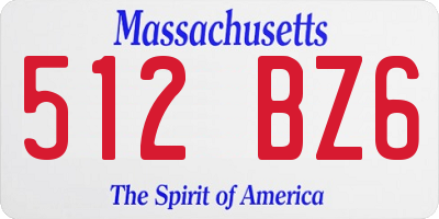 MA license plate 512BZ6