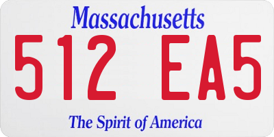 MA license plate 512EA5
