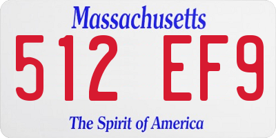 MA license plate 512EF9