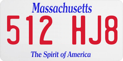 MA license plate 512HJ8