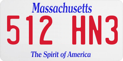 MA license plate 512HN3