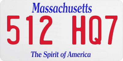 MA license plate 512HQ7