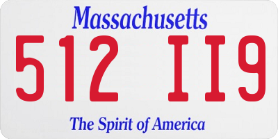 MA license plate 512II9