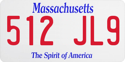 MA license plate 512JL9