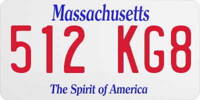 MA license plate 512KG8