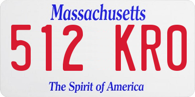 MA license plate 512KR0
