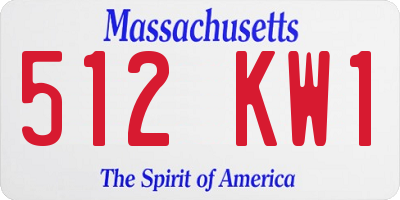 MA license plate 512KW1
