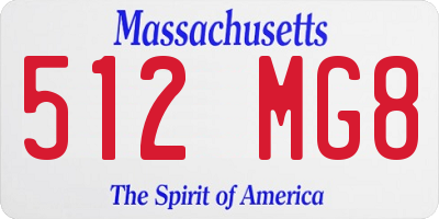 MA license plate 512MG8
