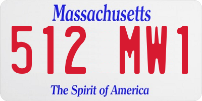MA license plate 512MW1