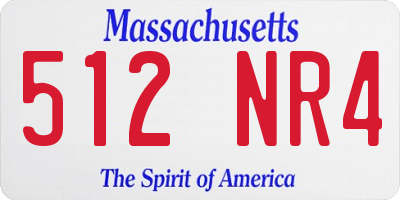 MA license plate 512NR4
