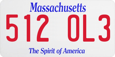 MA license plate 512OL3
