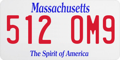 MA license plate 512OM9