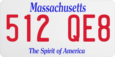 MA license plate 512QE8