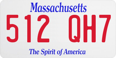 MA license plate 512QH7