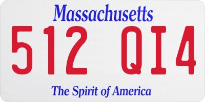 MA license plate 512QI4