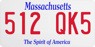 MA license plate 512QK5