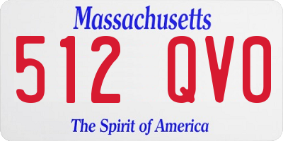 MA license plate 512QV0