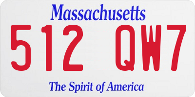 MA license plate 512QW7