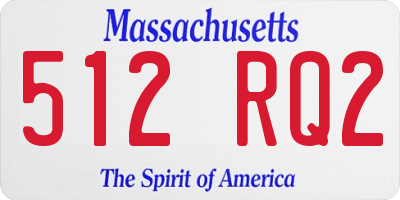 MA license plate 512RQ2