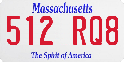 MA license plate 512RQ8