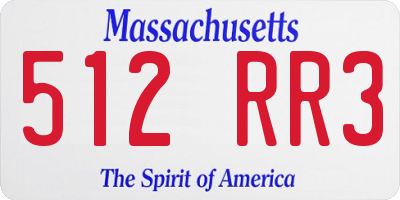 MA license plate 512RR3