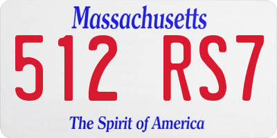 MA license plate 512RS7