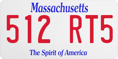 MA license plate 512RT5