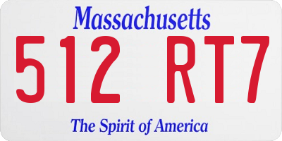 MA license plate 512RT7