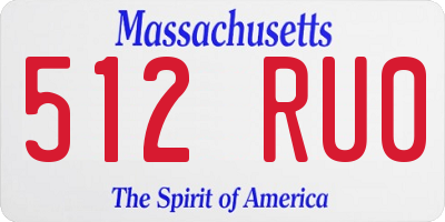 MA license plate 512RU0