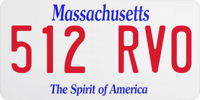 MA license plate 512RV0